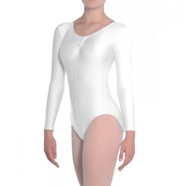 Roch Valley Women Martene Long Sleeve Nylon/Lycra Leotard - White, Large