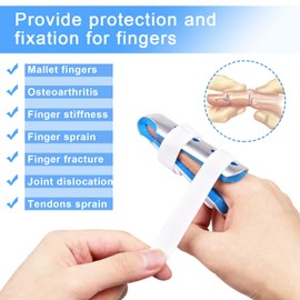 Sopito Finger Splint, 3PCS Finger Support Brace Finger Stabilizer for Broken Fingers Straightening Arthritis Knuckle Immobilization,Blue