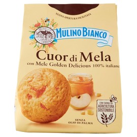 Mulino Bianco Biscotti Cuor di Mela con Mele 100% Italiane, Senza Olio di Palma, Colazione Ricca di Gusto, 300 g