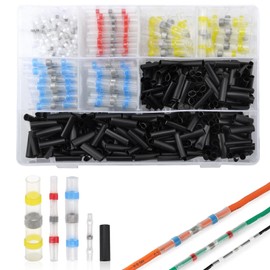 Pack of 510 Solder Connectors, Heat Shrink Connector Set, Car Cable Connector, Waterproof, Solder Sealing Wire Connector, Transparent Crimp Connector Set for Car, Marine, Boat