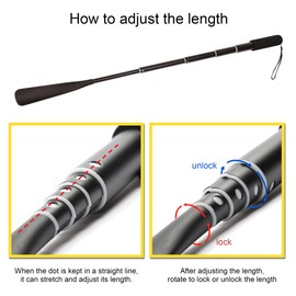 Fanwer Metal Shoe Horn Long Handle For Seniors,14"-37" Adjustable Shoehorns for Men and Women