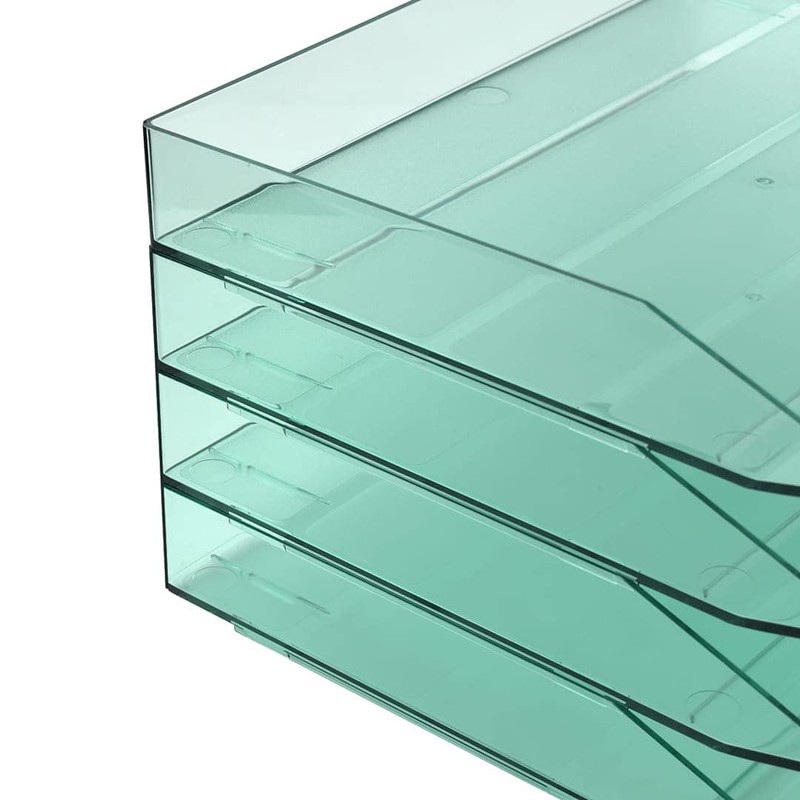 Acrimet Stackable Letter Tray 3 Tier Side Load, Plastic, Desktop