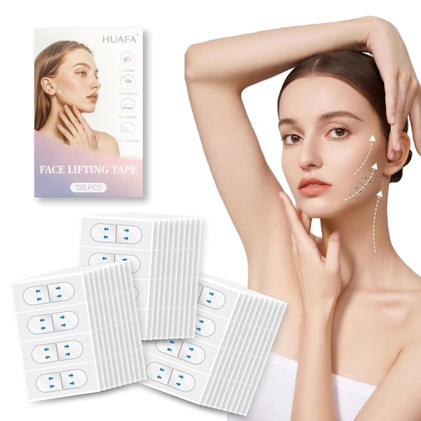 HUAFA 120Pcs Face Lift Tape Invisible, Wrinkle Tape for Face