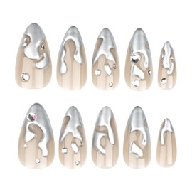 Nail Tip False Nail Tip, Stylish, Black, Long, Long Nail Tip, Mine-based Korea, Mass Production Type, Popular Nail Tip, Cosplay Nail, Handmade 3D Faux-nail, Nail Sticker, Nail Art, Cool, Unique, Adult