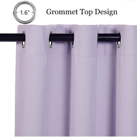 MYSKY HOME Light Purple Curtains for Girls Room Blackout Curtain for Bedroom Kitchen Windows, Grommet Top Room Darkening Curtains, Thermal Insulated Curtain, 1 Curtain Panel, 42 x 45 Inch, Lilac