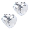 2-Pack 22mm Momentary Metal Waterproof Push Button Switch 7/8" Mounting