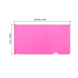 PATIKIL L Type Folders 12 Pack 8.9 x 6.3 inches A5 Plastic Clear Document Folder File Jacket Sleeves Project Pockets, Pink