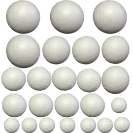 24 Pcs Craft Foam Balls, Smooth Blank Styrofoam Balls for DIY Art Crafts Holiday Decorations School Projects Party Supplies & DIY Crafting Projects