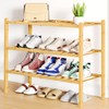 Smiry Shoe Rack, 3 Tier Bamboo Shoe Organizer, Stackable Free
