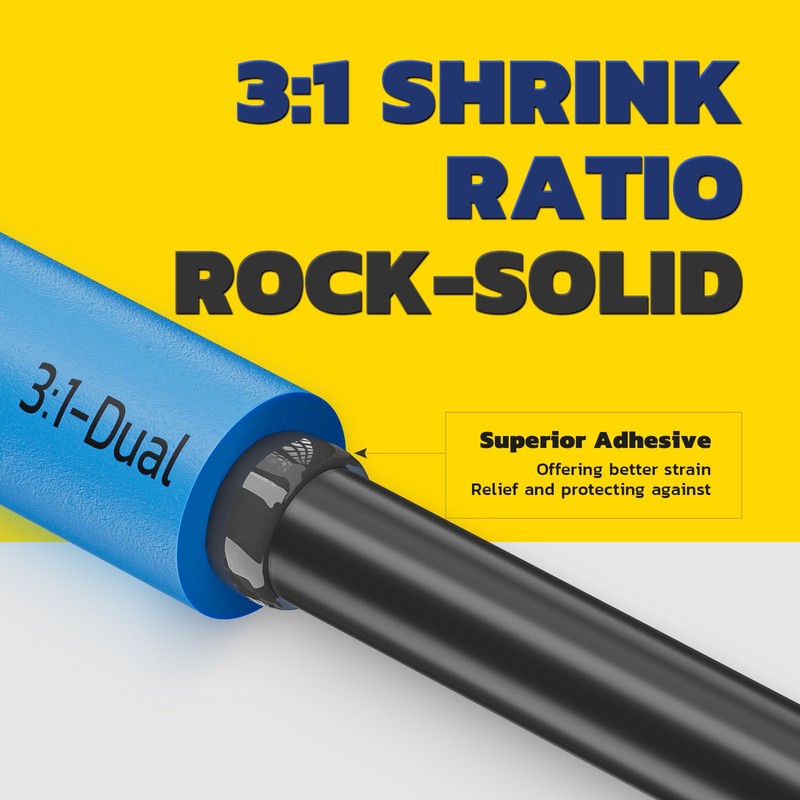 haisstronica 360PCS Heat Shrink Tubing,3:1 Ratio Adhesive Lined Marine Heat