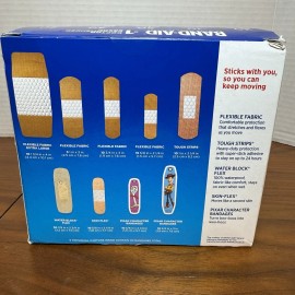 Band Aid 110 FAMILY PACK ADHESIVE BANDAGES ASSORTED SIZES for Cuts Scrapes Burns