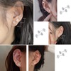 925 Sterling Silver Stud Earrings Set 6 Pairs 3mm 4mm