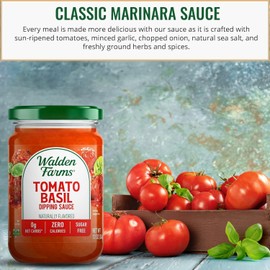 Walden Farms Tomato Basil Pasta Sauce – Zero Calorie, Sugar Free, Keto & No Carb Sauce for Pasta, Veggies & More – 12 oz Bottle