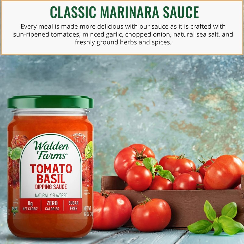 Walden Farms Tomato Basil Pasta Sauce – Zero Calorie, Sugar