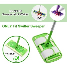 Reusable Mop Pads for Swiffer Sweeper Mops Microfiber Mop Floor Pad Refills Compatible with Sweeper Washable Mop Head Pads Replacements for Multi Surface Dry & Wet Floor Cleaning, 2 Pack