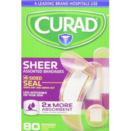 Curad Plastic Bandages, Assorted Sizes, 80 ct