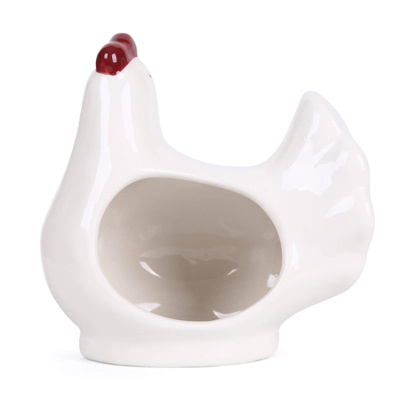 Ceramic Kitchen Scrubby Sponge Holder, White Chicken Collection, Adorable Home