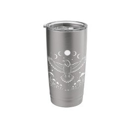 Crow Blackbird Raven Cottagecore Witchcore Mystical Moon Stainless Steel Insulated Tumbler