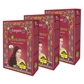 Polvo de henna Kangana Burgundy, Burgundy, 1.8 Ounces