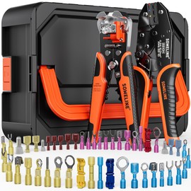SOMELINE® Heat Shrink Connector Crimp Tool Kit - with 48 Sizes (22-10 AWG) Marine Grade Heat Shrink Wire Connectors, Crimping Pliers and Strippers - Wire Connector Kit