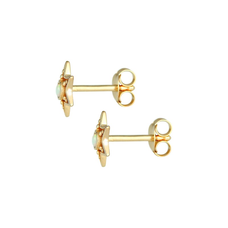Elli Women's Stud Earrings Star Astro Vintage with Synthetic Opal