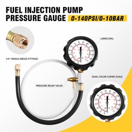 DNA MOTORING Auto Fuel Pressure Gauge Tester Kit Oil Combustion Spraying Pressure Meter Tool Set for Trucks Cars Motorcycles, TOOLS-00338