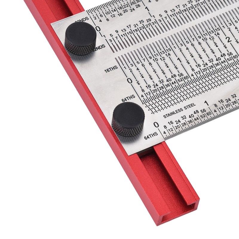 T Rule Stainless Steel Silver Scribing Ruler Woodworking Measuring Tool