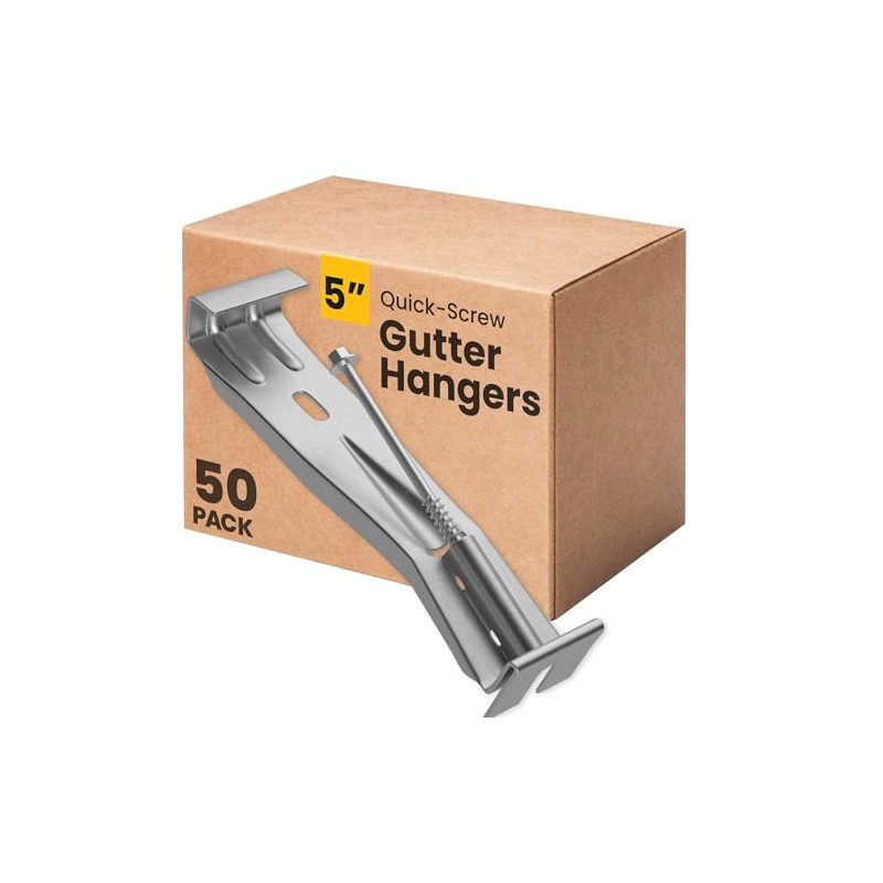 Quick-Screw 5" Gutter Hangers - Heavy Duty Hidden Gutter Brackets