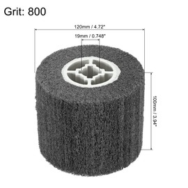 sourcing map 2pcs 120x100x19mm 800 Grit Non-Woven Polishing Burnishing Wheel Nylon Wire Drawing Abrasive Flap Wheel for Surface Treatment Stainless Steel Copper Aluminum Gray