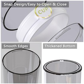 Toothbrush Holder Travel, Covered Toothbrush Toothpaste Case for Traveling Camping Business Trip, Portable Toothbrush and Toothpaste Storage Container for Bathroom School, Half-Clear (Black)