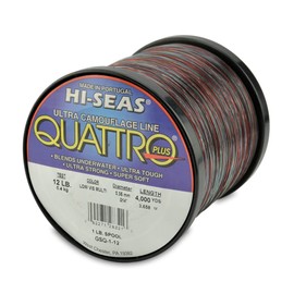 Hi-Seas Quattro Monofilament Line, 4 Camouflage, 12 Pound Test, 1-Pound Spool