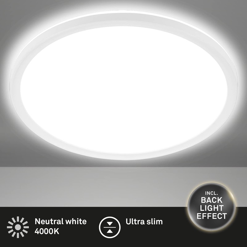 BRILONER LED Ceiling Light with Indirect Light, Flat, Neutral White