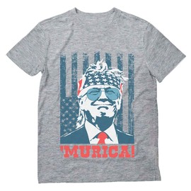 Tstars Trump Shirt American Flag Team 'Murica Memorial Day Patriotic USA Merica Mens 4th of July T-Shirts XX-Large Gray