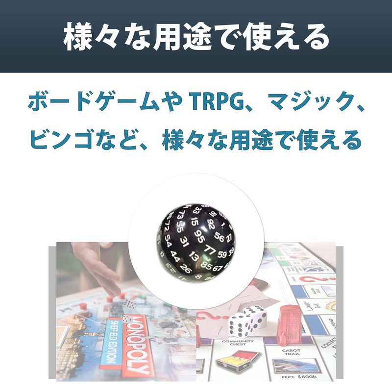 Felimoa 100 Sided Dice Board Game Party Dice Diameter 45mm