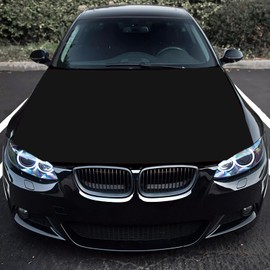 Punejapur Black Flag Car Hood Cover 3.5X5Ft Black Car Bonnet Banner Elastic Fabrics Windproof Vehicles Decorate Flags