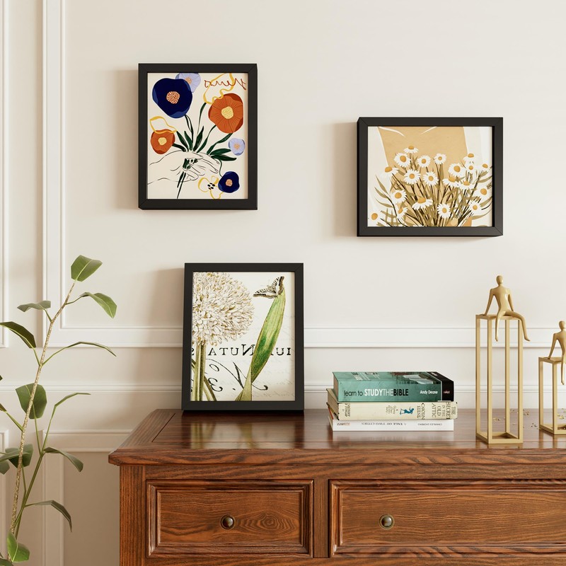 Vivelove 5x10 Metal Picture Frame, Black Aluminum Picture Frames with