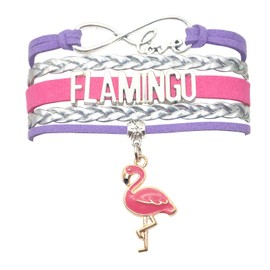 HCChanshi Flamingo Bracelet Jewelry Infinity Love Cute Flamingo Gifts Flamingo Jewelry Bracelet Gifts For Flamingo Lovers, Flamingo Themed Gifts, Flamingo Party Supplies (Purple,Silver and Rose)