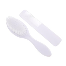 VICASKY 1set Hair Brush and Comb Kit Ergonomic Massaging Brush for Newborn Scalp Care Gentle Hair Detangler and Daily Relaxation for White