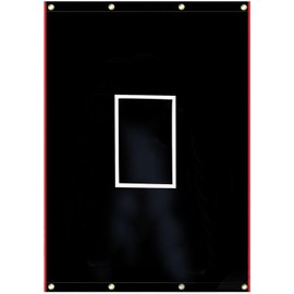 Supvision Batting Cage Backstop with Strike Zone Heavy Duty PVC Coated Oxford Fabric Vinyl Baseball Backstops with Catcher Softball Pitcher Training Equipment Aid 4 x 6 Ft 600D Rectangular