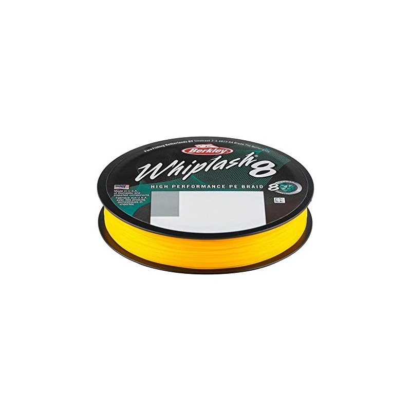 BERKLEY Whiplash 8 braided cord, yellow, 0.06 mm, 10.7 kg,