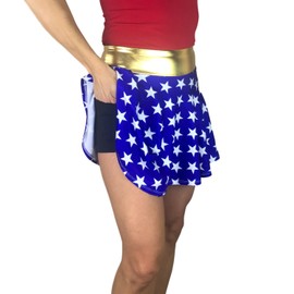 Smash Dandy Superhero Inspired Running Athletic Skirt Costume (Medium) Blue