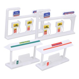 Kisangel 1 Set DIY Traffic Sign Creative Sand Table Gas Station Bus Shelter Model Material for Birthdays Festivals Educational Plaything for Imagination