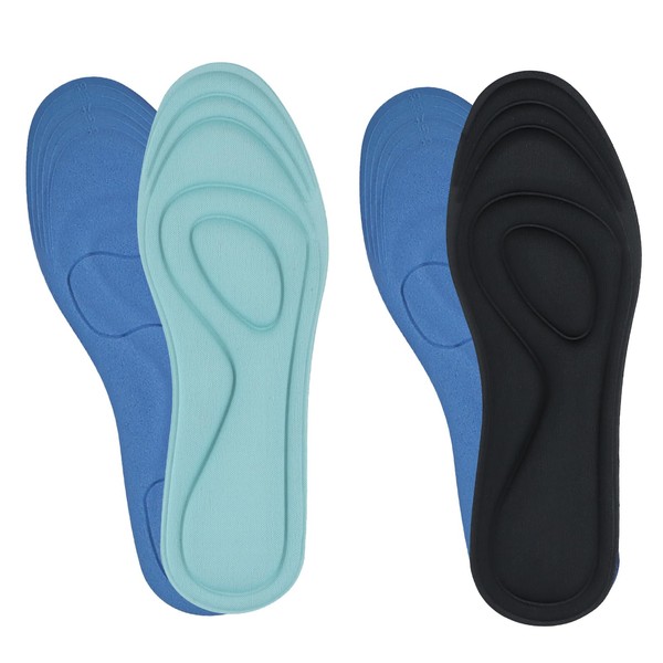 Pack of 2 Memory Foam Insoles, Comfort Breathable Massage Insoles