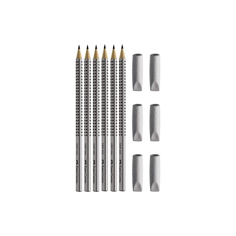 Faber-Castell Grip 2001 Pencil in 6 Pack HB Hardness Case