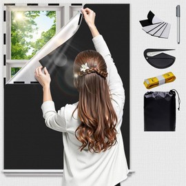 Blackout Sheet, Window Fabric, 420D Oxford, Complete Blackout + Heat Shield, UV Protection, Easy to Put On and Take Off, Cut, 57.1 x 39.4 inches (145 x 100 cm) (For Bedroom/Living Room), Perfect for