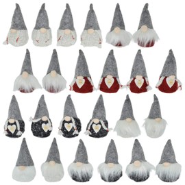 CREOFANT Pack of 24 Nordic Gnome 10 cm Mini Gnome Figures Christmas Decoration Gnome Small Gnome with Winter Hat Decorative Felt Decorative Figures Christmas Gnome