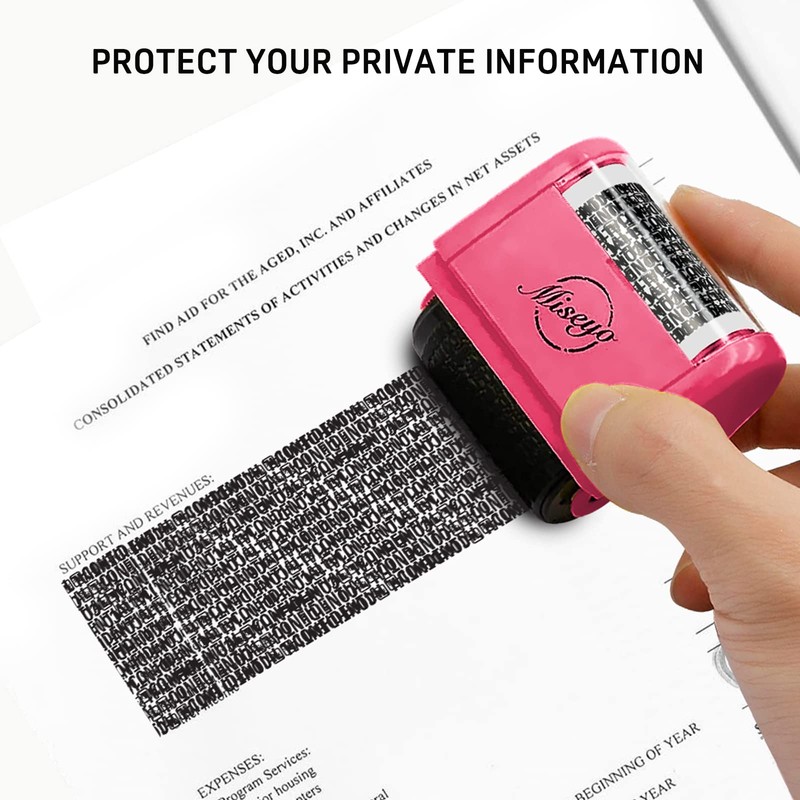 Miseyo Wide Identity Theft Protection Roller Stamp Set - Peach