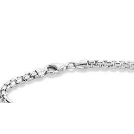 Miabella Solid 925 Sterling Silver Italian 3.5mm Square Rolo Link Round Box Chain Bracelet for Women Men, Made in Italy (7.5, sterling silver)