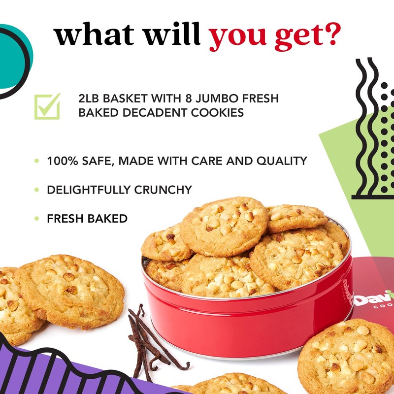 David's Cookies Fresh Baked Decadent Jumbo Vanilla Chip Macadamia Nut