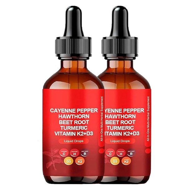 Cayenne Pepper Drops,Cayenne Pepper Extract, 60ml Natural CayennePepper Liquid Drops(2